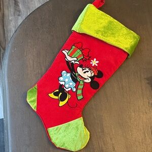 Disney Red and Green Minnie Mouse Holiday Stocking